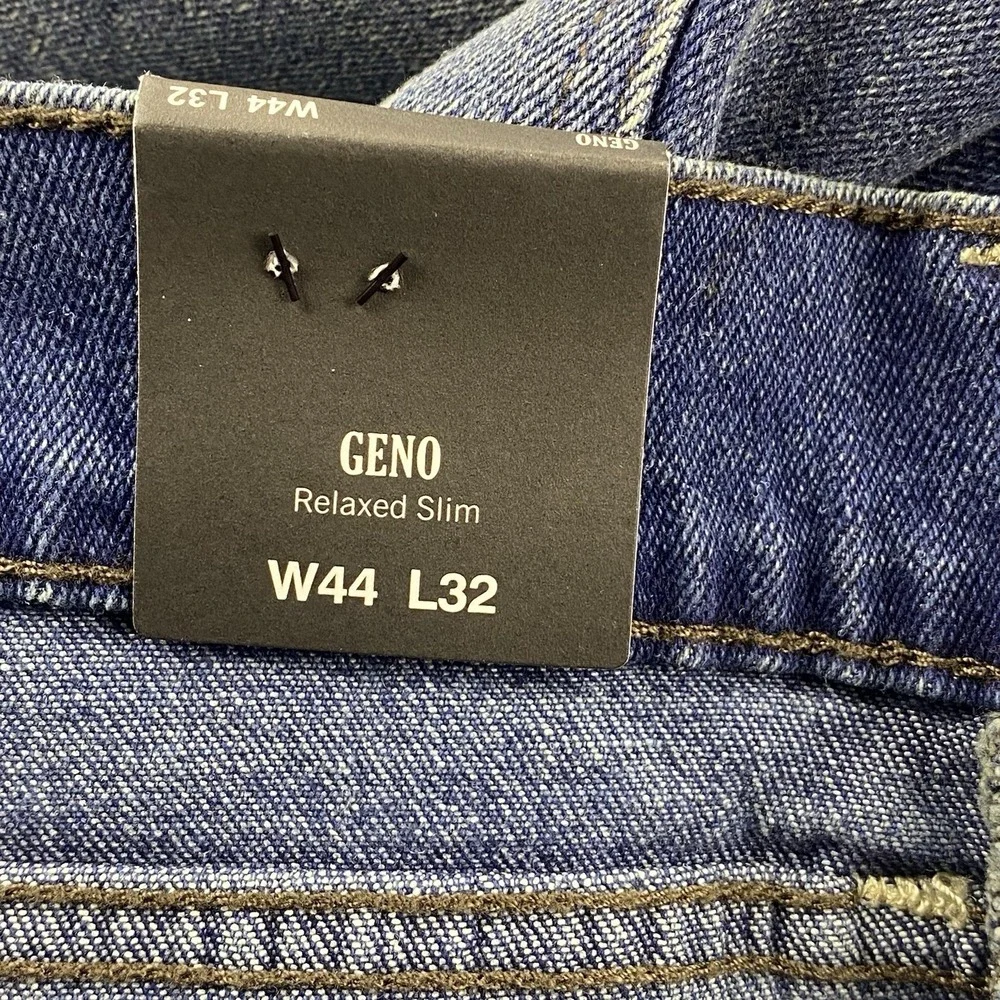 True Religion Geno Slim Flap Jeans Mens 44 Blue Medium Toasted Cinnamon Wash Y2K
